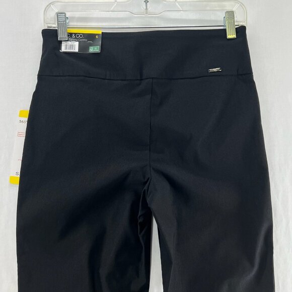 S.C. & CO 360 Tummy Control Cropped Pants Womens 6 Easy Pull On Petal Slit Black - Picture 5 of 13
